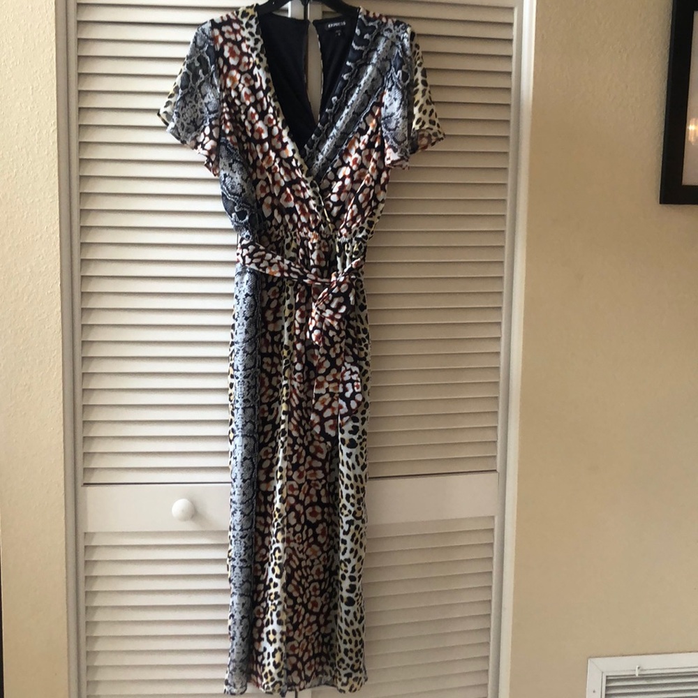 Express Animal Print Culottes Jumpsuit M